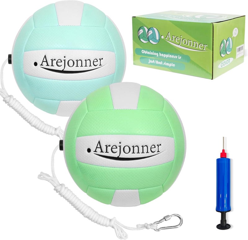 Arejonner Tetherball, 2 Pcs Tether Balls and Rope Set,Replacement Tetherball with Ball Pump for Adults Backyard Outdoors - Image 1